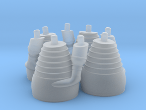 H-1 Engines (1:72 Outboards ONLY) in Clear Ultra Fine Detail Plastic