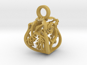 Heart of Roses Perspective Pendant in Tan Fine Detail Plastic