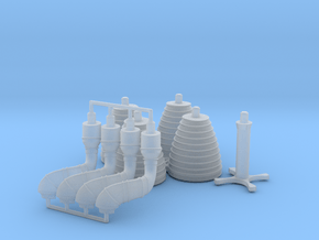 H-1 Engines Later Version (1:70 Inboards ONLY) in Clear Ultra Fine Detail Plastic