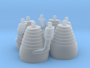 H-1 Engines (1:70 Outboards ONLY) in Clear Ultra Fine Detail Plastic