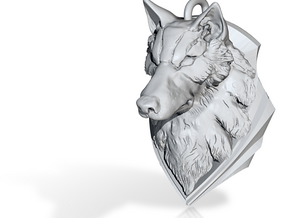 Wolf pendant in Clear Ultra Fine Detail Plastic