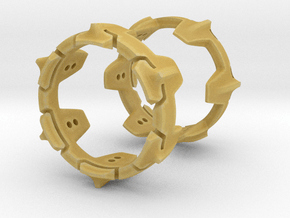 Mystery Ring (small) 17 mm in Tan Fine Detail Plastic