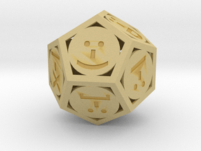 Phantom Tollbooth Dodecahedron - Emoticons in Tan Fine Detail Plastic