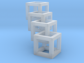 interlocked cubes in Clear Ultra Fine Detail Plastic