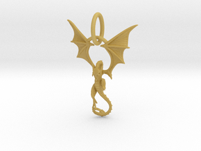 Dragon pendant # 6 in Tan Fine Detail Plastic