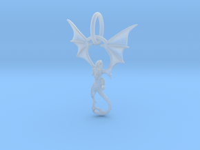 Dragon pendant # 6 in Clear Ultra Fine Detail Plastic