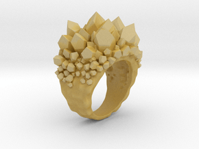 Double Crystal Ring Size 8 in Tan Fine Detail Plastic