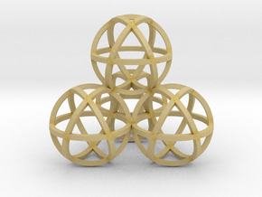 Sphere Tetrahedron 2 in Tan Fine Detail Plastic