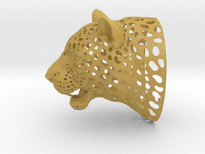 Leopard Head sculpture. WT-1. 15 cm in Tan Fine Detail Plastic