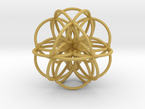 Seed of Life: Cuboctahedral Flower in Tan Fine Detail Plastic