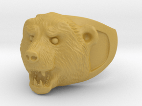 Grizzly bear ring in Tan Fine Detail Plastic