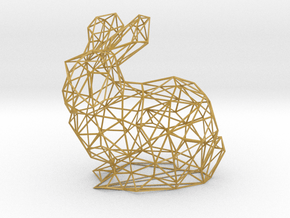 Low Poly Bunny Rabbit Wireframe in Tan Fine Detail Plastic