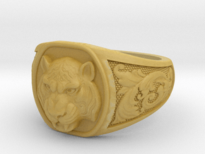 Tiger ring # 3 in Tan Fine Detail Plastic