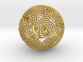 Spiraling Icosahedron | 4mm in Tan Fine Detail Plastic