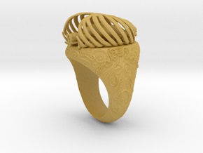 "My Beloved" Ribcaged Heart Ring in Tan Fine Detail Plastic