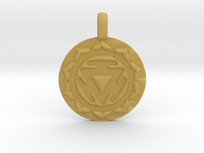 SOLAR PLEXUS MANIPURA Chakra Symbol Pendant in Tan Fine Detail Plastic