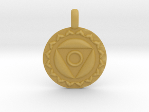 VISHUDDHA Throat Chakra Symbol Pendant  in Tan Fine Detail Plastic