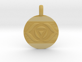 AJNA THIRD EYE Chakra Symbol jewelry Pendant in Tan Fine Detail Plastic