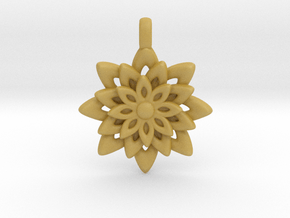 Lotus Flower Symbol Jewelry Necklace in Tan Fine Detail Plastic