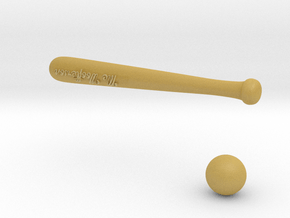 Baseball bat & ball in Tan Fine Detail Plastic