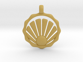  SHELL Symbol Minimal Jewelry Pendant in Tan Fine Detail Plastic