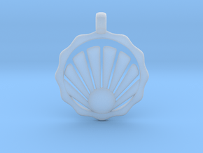  SHELL Symbol Minimal Jewelry Pendant in Clear Ultra Fine Detail Plastic