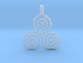 TRIPLE SPIRAL Minimal Symbol Jewelry Pendant  in Clear Ultra Fine Detail Plastic
