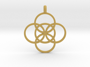 FIVE FOLD Symbol Jewelry Pendant in Tan Fine Detail Plastic