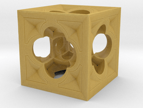 Fractal Menger Cube NH3 in Tan Fine Detail Plastic