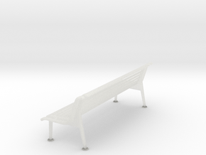 RhB Bench With Backrest  in Clear Ultra Fine Detail Plastic