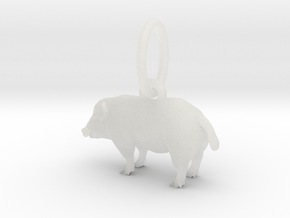Hog pendant in Clear Ultra Fine Detail Plastic