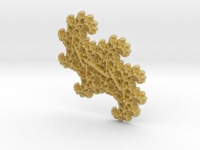 3D Fractal Abstract Pendant in Tan Fine Detail Plastic