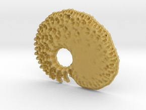 3D Fractal Tadpole Pendant in Tan Fine Detail Plastic