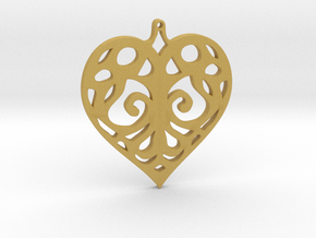 Heart Pendant Tiffanys Enchant Style in Tan Fine Detail Plastic