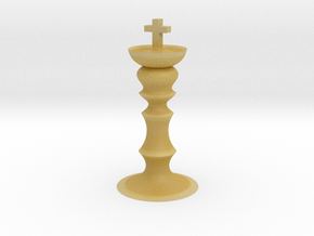 Tiny chess king in Tan Fine Detail Plastic