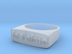 RING   " Je t'aime "   U.S Size  9 in Clear Ultra Fine Detail Plastic