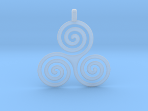 TRIPLE SPIRAL Symbolic Jewelry Pendant in Clear Ultra Fine Detail Plastic