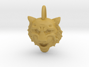 Leopard's head for pendant in Tan Fine Detail Plastic