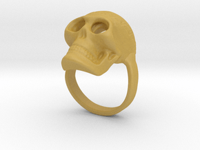  Skull ring size 50 / 5 3/8 (ask for other size) in Tan Fine Detail Plastic