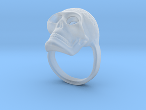  Skull ring size 50 / 5 3/8 (ask for other size) in Clear Ultra Fine Detail Plastic