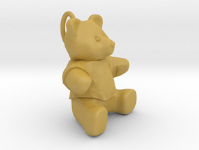 Teddy bear pendant  in Tan Fine Detail Plastic