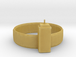 Tardis Ring in Tan Fine Detail Plastic