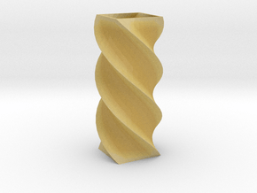 Twisted Poly 4 Cornered Pencil Cup in Tan Fine Detail Plastic