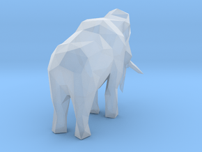 Low-poly Woolly Mammoth in Clear Ultra Fine Detail Plastic