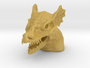 Dragon Bust - Reduced Material Version in Tan Fine Detail Plastic
