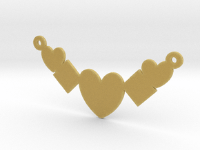 Heart Shaped Necklace  in Tan Fine Detail Plastic