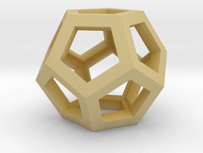 Dodecahedron Necklace Pendant in Tan Fine Detail Plastic