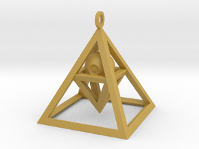 Sight of Pyramid Pendant in Tan Fine Detail Plastic