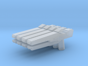 Custom rail gun x4 for Lego minifigs in Clear Ultra Fine Detail Plastic