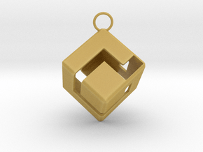 Gamecube Logo Pendant in Tan Fine Detail Plastic